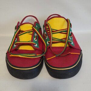 Men US 11 Van's Off The Wall Colour Block Skateboard Shoes Red Green Yellow